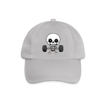 Gym Totenkopf Langhantel - Baseballkappe - Grau - Vorne