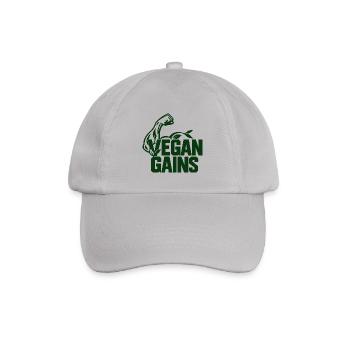 Vegan Gains - Baseballkappe - Grau - Vorne