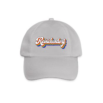 Reinickendorf - Berlin - Regenbogen Schrift - Baseballkappe - Grau - Vorne