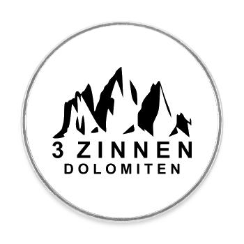 3 Zinnen Dolomiten - Runder Kühlschrankmagnet - Weiß - Vorne