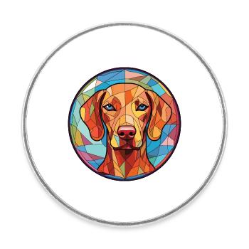 Vizsla Hunderasse Bunte Aquarell-Illustration - Runder Kühlschrankmagnet - Weiß - Vorne