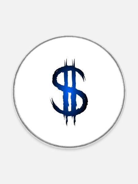 Dollarzeichen Dollar Geld Symbol - Runder Kühlschrankmagnet - Weiß
