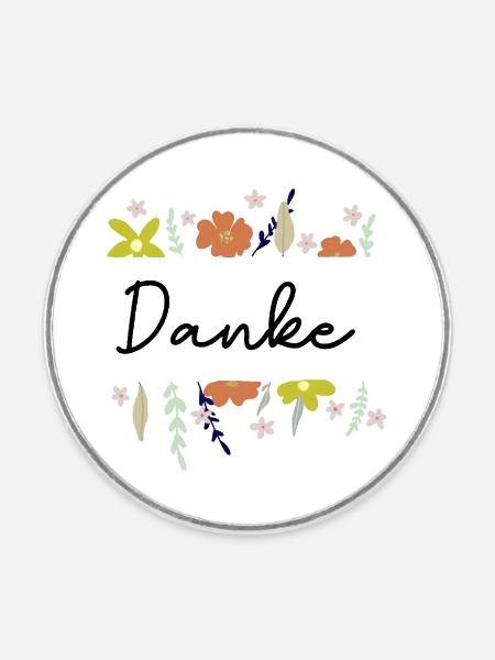 Danke - Runder Kühlschrankmagnet - Weiß