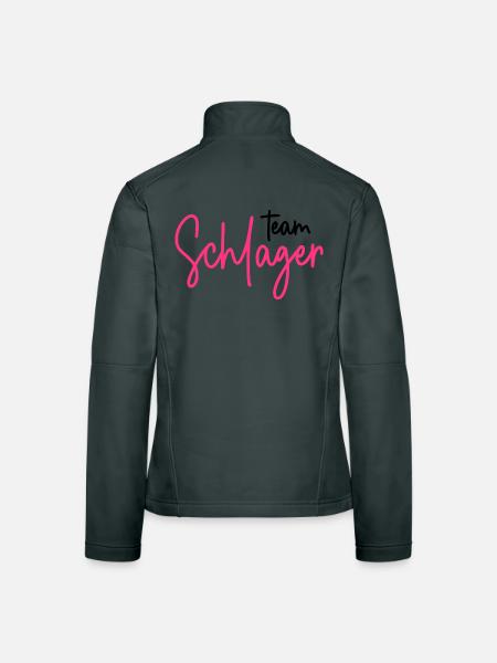 Team Schlager - Schlagerparty - Schlagermusik - Frauen Softshelljacke - Dunkelgrau - Hinten