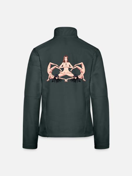 Yoga Erotik nackte Frauen nackt Yoga Yogi - Frauen Softshelljacke - Dunkelgrau - Hinten