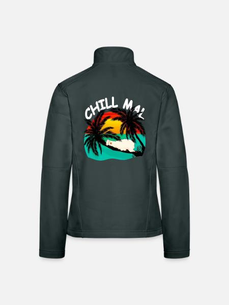Chill alpaca on the tropical beach - Women's Softshell Jacket - mouse grey - Back