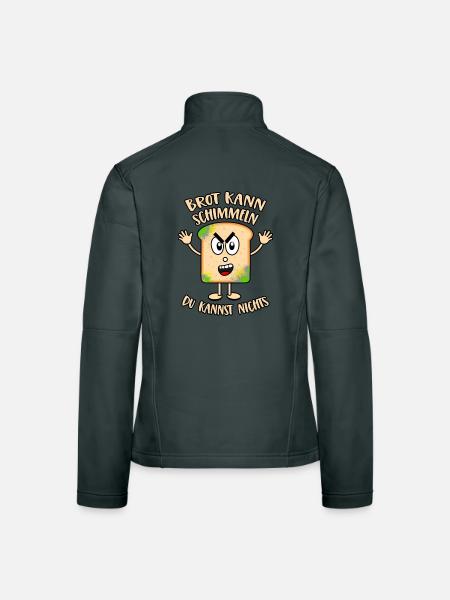 Brot kann schimmeln Du kannst nichts - Frauen Softshelljacke - Dunkelgrau - Hinten