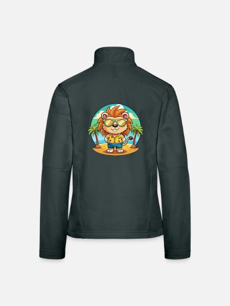 Lunettes de soleil de plage d’été Lion Funny Cartoon - Veste en tissu softshell Femme - gris foncé - Dos