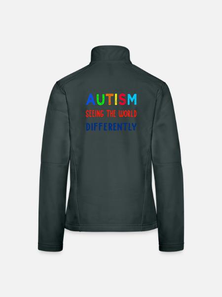 Autismus anders sehen - Frauen Softshelljacke - Dunkelgrau - Hinten