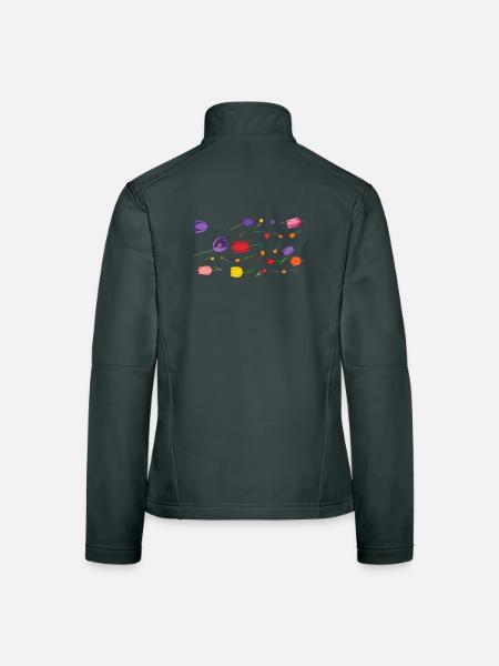 Fleurs Printemps Tulipes - Veste en tissu softshell Femme - gris foncé - Dos