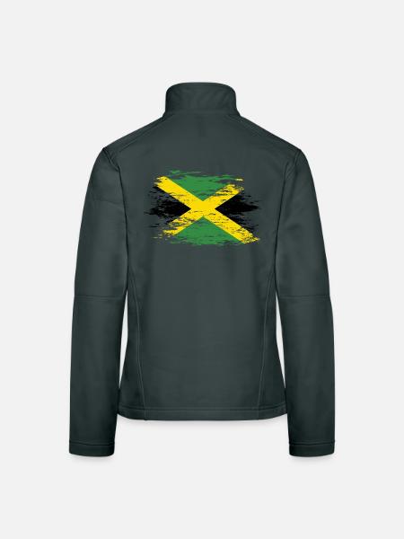 Drapeau de la Jamaïque utilisé - Veste en tissu softshell Femme - gris foncé - Dos