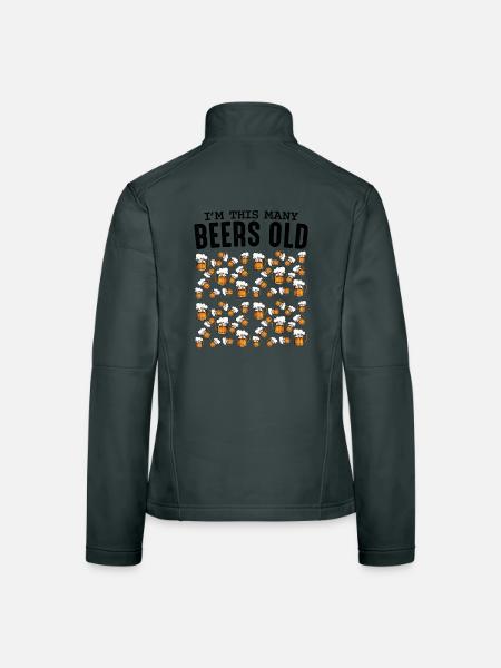 Bierkrüge Muster Kollektion Geburtstag 50 - Frauen Softshelljacke - Dunkelgrau - Hinten