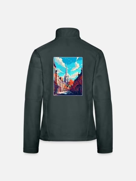 Winchester England Uk Reiseposter Souvenir WPA - Frauen Softshelljacke - Dunkelgrau - Hinten