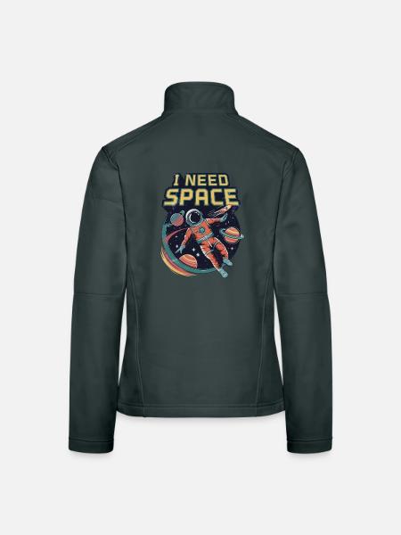 Ich brauche Platz - Frauen Softshelljacke - Dunkelgrau
