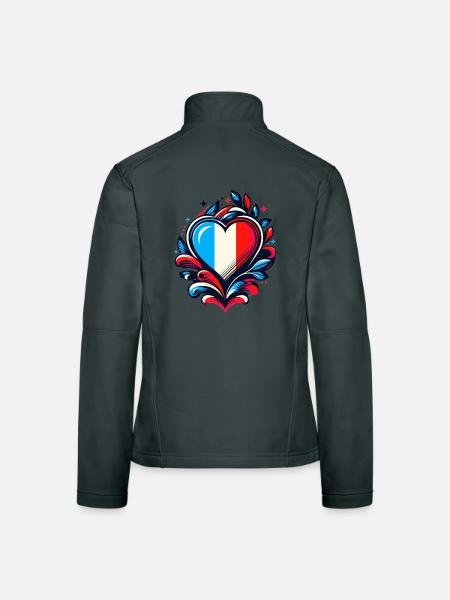 Heart French Flag - Women's Softshell Jacket - mouse grey