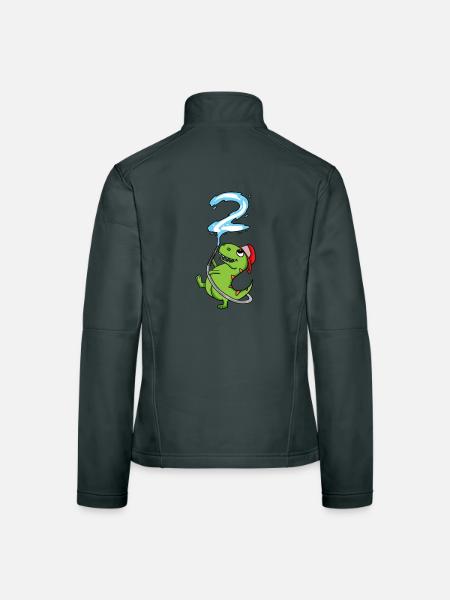2e anniversaire des pompiers de dinosaures - Veste en tissu softshell Femme - gris foncé - Dos