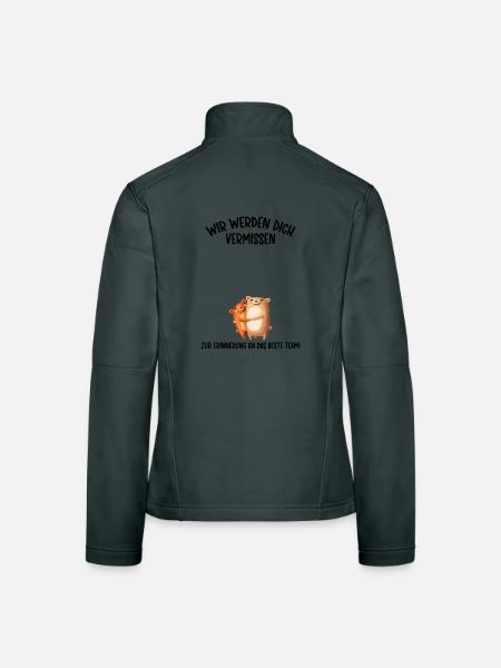 Wir werden dich Vermissen beste Team Abschied - Frauen Softshelljacke - Dunkelgrau - Hinten