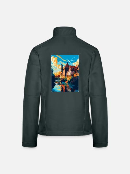 Nürnberg Deutschland Vintage Reiseplakat Souvenir - Frauen Softshelljacke - Dunkelgrau