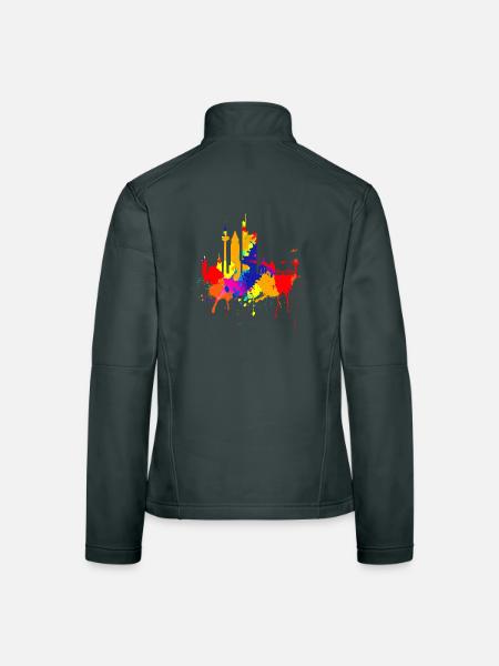 Francfort Skyline Couleurs Colorées Peinture Art Amour - Veste en tissu softshell Femme - gris foncé - Dos