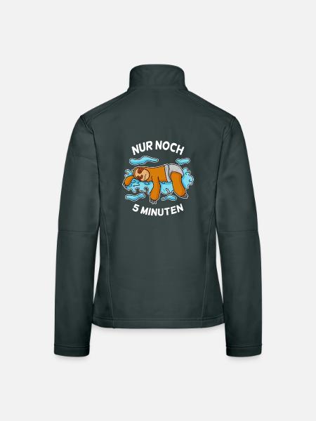 Nur noch 5 Minuten Baby Faultier schlafen Schlaf - Frauen Softshelljacke - Dunkelgrau - Hinten