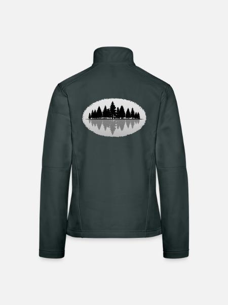 Wald Forest - Frauen Softshelljacke - Dunkelgrau - Hinten