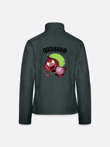 Illustration néon du chaos d’oignon - Veste en tissu softshell Femme - gris foncé - Dos