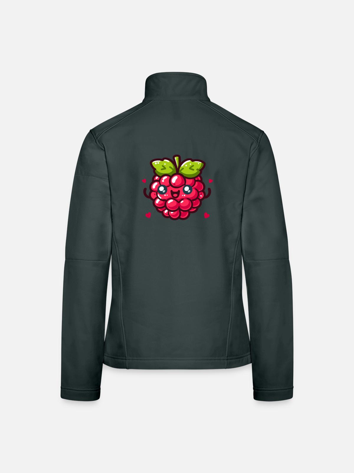 Liebe Himbeere - Frauen Softshelljacke - Dunkelgrau - Hinten