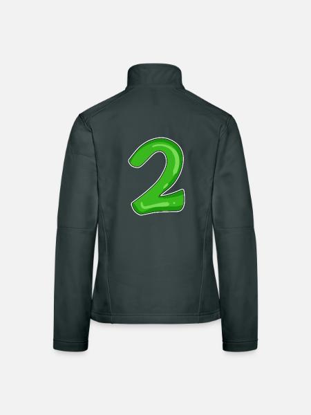 Nummer 2 Grün - Frauen Softshelljacke - Dunkelgrau - Hinten