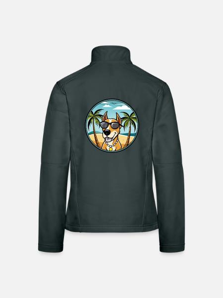 Transsilvanischer Windhund Rasse Cartoon Sonnenbrille - Frauen Softshelljacke - Dunkelgrau - Hinten