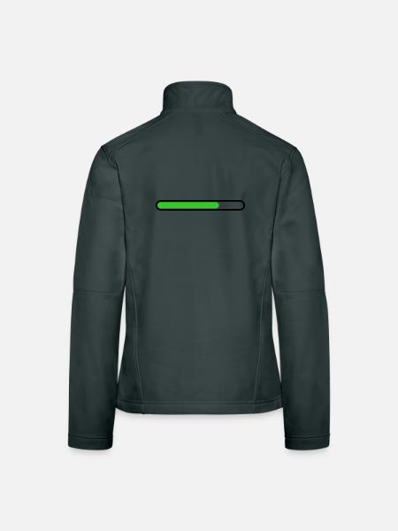 Ladeleiste Schwarz Grün - Frauen Softshelljacke - Dunkelgrau - Hinten