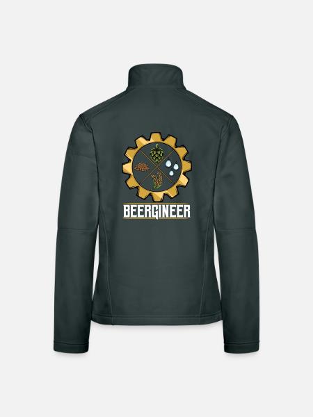 Beergineer Brau-Gear Emblem - Frauen Softshelljacke - Dunkelgrau - Hinten