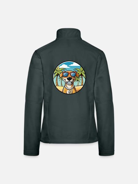 Southern Hound Hunderasse Cartoon Sonnenbrille Strand - Frauen Softshelljacke - Dunkelgrau - Hinten
