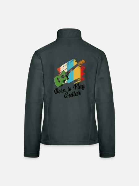 Gitarre - Frauen Softshelljacke - Dunkelgrau - Hinten