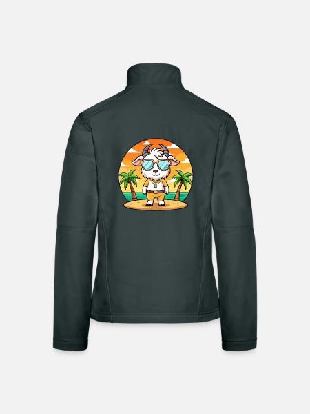 Lunettes de soleil de plage d’été de dessin animé drôle de chèvre - Veste en tissu softshell Femme - gris foncé - Dos