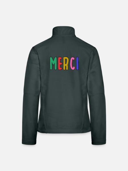 VIELEN DANK. GELIEBTE. MEISTER. DANKE HERRIN - Frauen Softshelljacke - Dunkelgrau - Hinten