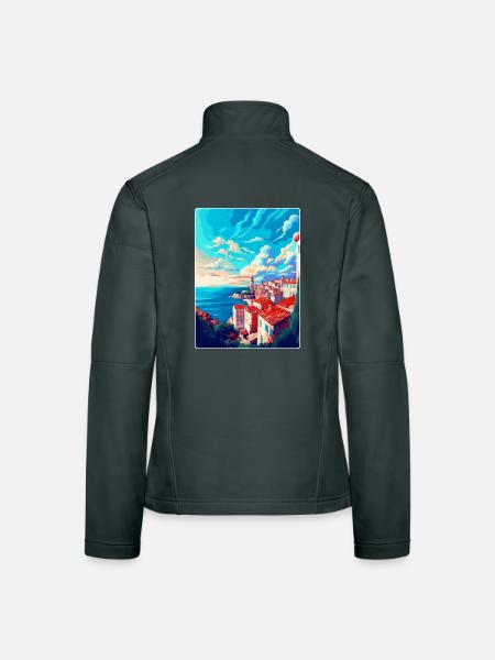 Pula Kroatien Vintage Reiseposter WPA Souvenir - Frauen Softshelljacke - Dunkelgrau - Hinten