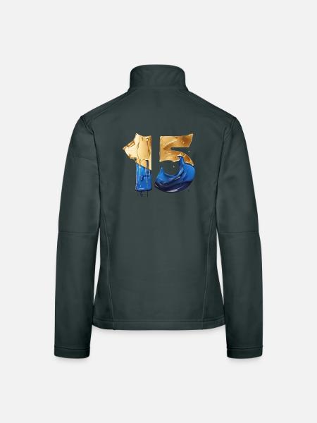 NO. 15 NUMBER 15 COOL 15TH BIRTHDAY - Women's Softshell Jacket - mouse grey - Back