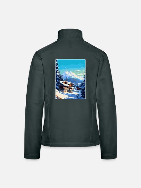 Megève France Affiche de voyage vintage WPA Souvenir - Veste en tissu softshell Femme - gris foncé - Dos