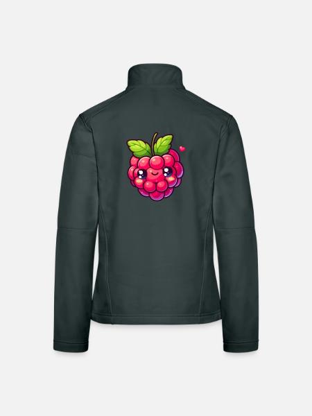 Himbeere - Herz - Frauen Softshelljacke - Dunkelgrau - Hinten