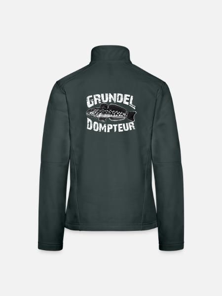Ich fische Grundeln - Frauen Softshelljacke - Dunkelgrau - Hinten
