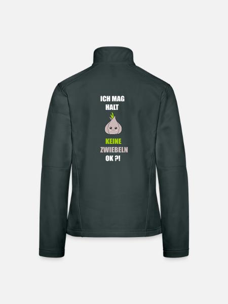 Ich mag keine Zwiebeln - Frauen Softshelljacke - Dunkelgrau - Hinten