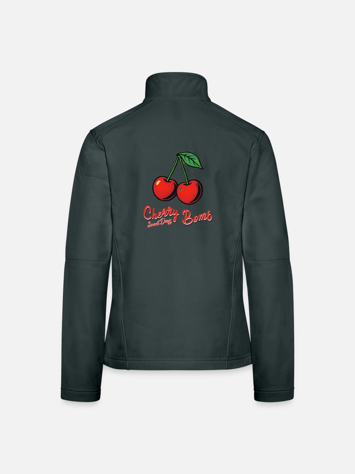 Kirsch-Mädchen - Frauen Softshelljacke - Dunkelgrau - Hinten