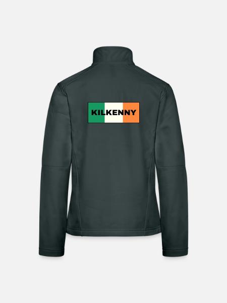 Kilkenny City in irischer Flagge - Frauen Softshelljacke - Dunkelgrau - Hinten