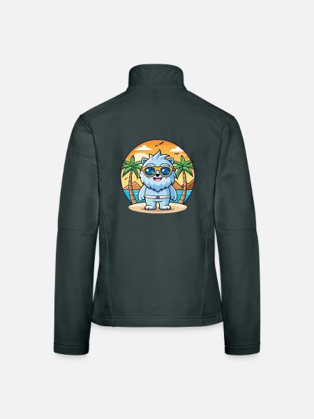 Yeti Lustige Cartoon Sommer Strand Sonnenbrille - Frauen Softshelljacke - Dunkelgrau - Hinten