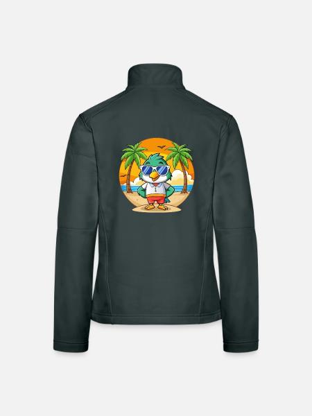 Lunettes de soleil Falcon Funny Cartoon Summer Beach - Veste en tissu softshell Femme - gris foncé - Dos