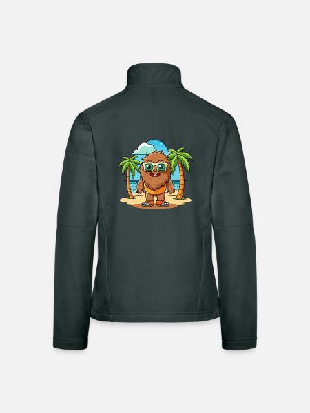 Big Foot Lustige Cartoon Sommer Strand Sonnenbrille - Frauen Softshelljacke - Dunkelgrau - Hinten