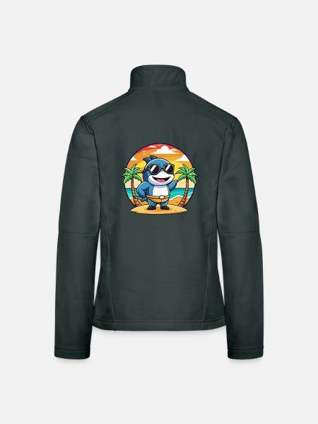 Lunettes de soleil de plage d’été de dessin animé drôle d’Orca - Veste en tissu softshell Femme - gris foncé - Dos