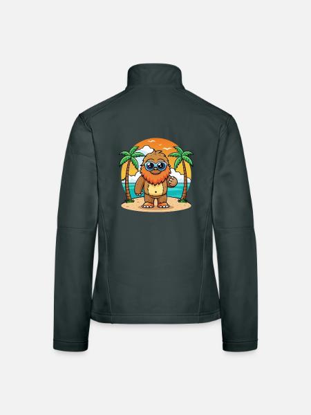 Big Foot Lustige Cartoon Sommer Strand Sonnenbrille - Frauen Softshelljacke - Dunkelgrau - Hinten