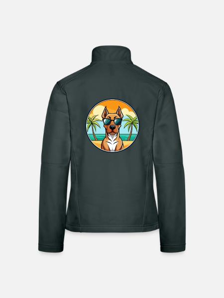 Rhodesian Ridgeback Hunderasse Cartoon Sonnenbrille - Frauen Softshelljacke - Dunkelgrau - Hinten