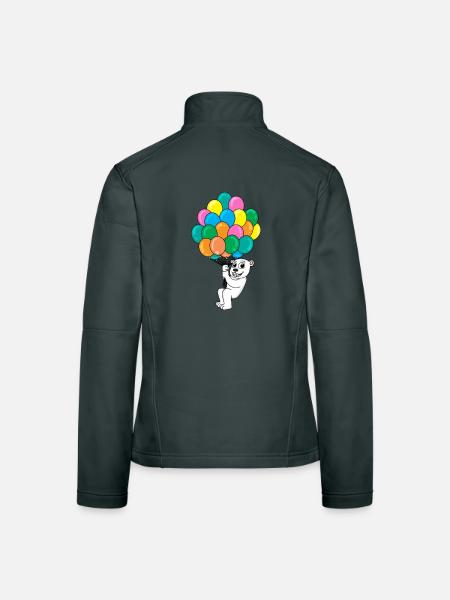 Eisbär Luftballon - Frauen Softshelljacke - Dunkelgrau - Hinten